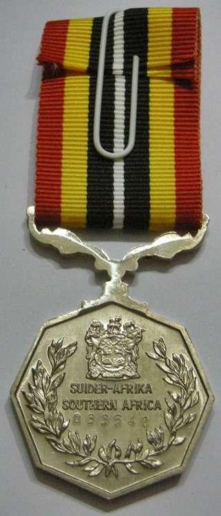 Full Size Southern Africa Medal Uniface Susp Short Grass Crisp Detail Matte Nr @ Back