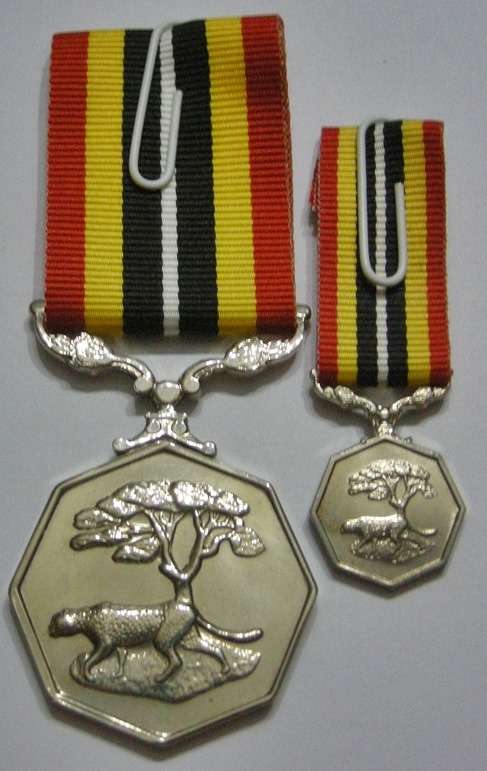 Full Size Southern Africa Medal Double Face Susp Tall Grass Poor Detail Number on Rim w/ Miniature