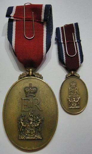 Full Size John Chard Medal Numbered 378 on Rim & Miniature Medal Both Royal Cypher w/ Crossed Swords