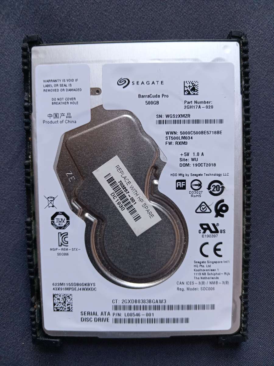 SEAGATE BarraCuda Pro 500GB Laptop (HDD) Harddrive