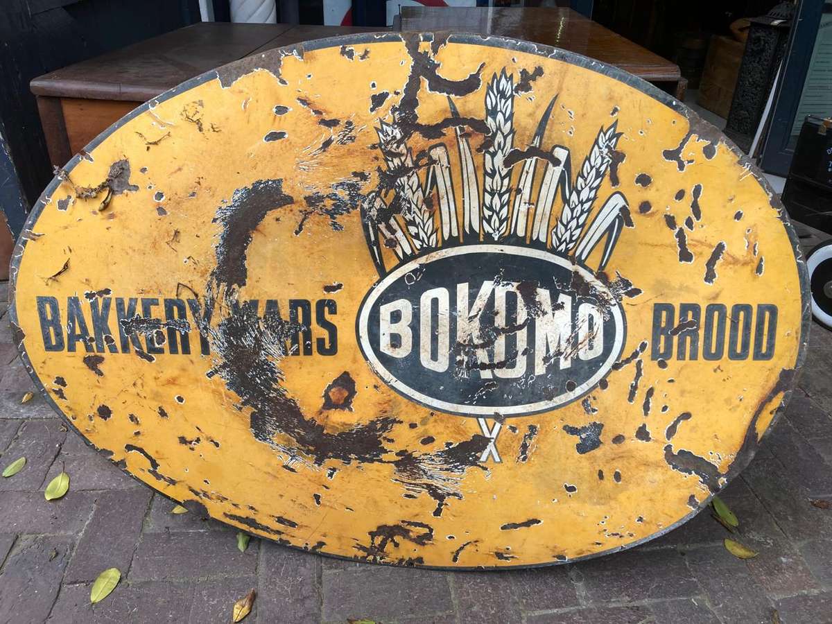 Original Enamel Bokomo Brood Sign ( 120 x 83 cm )