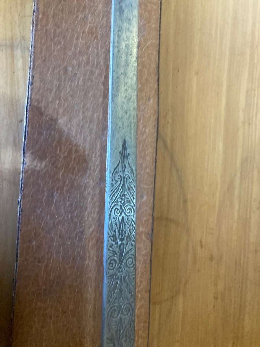 Vintage Sword on wooden base ( 107 cm )