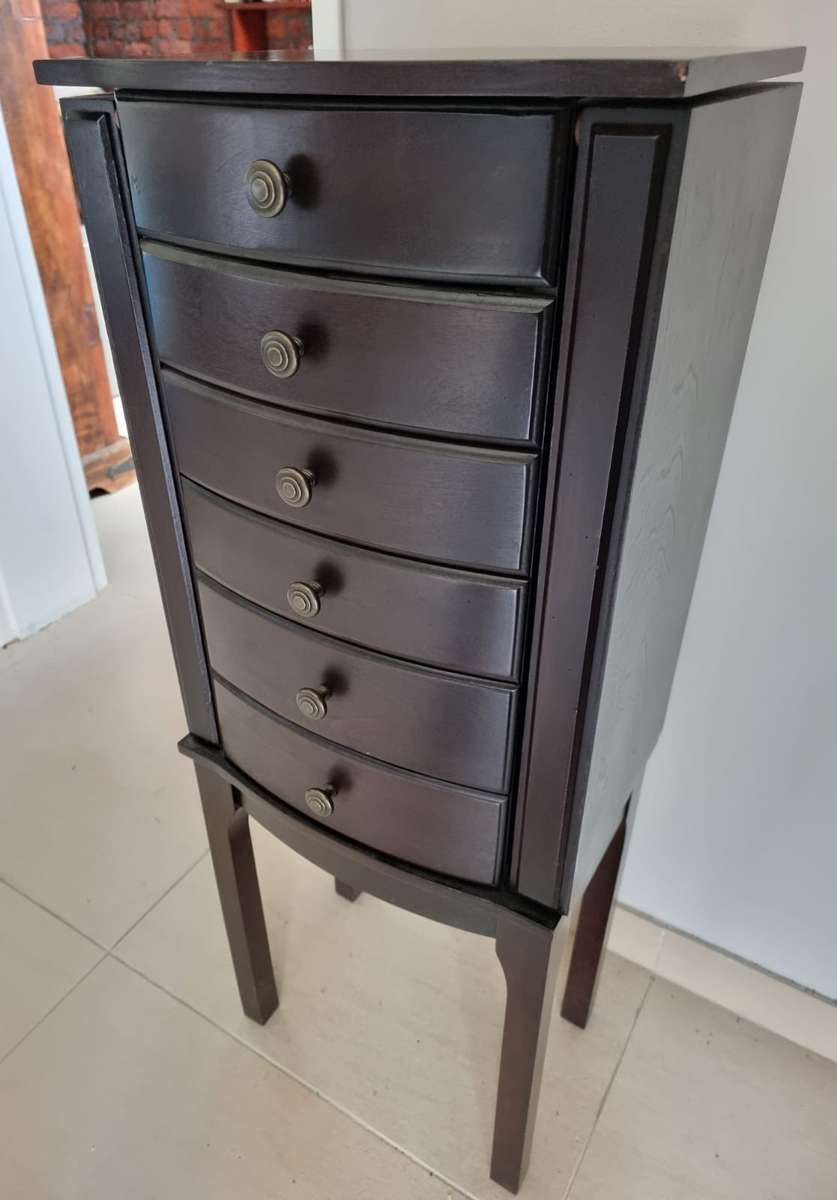 Beautiful Mahogany Drawer Jewelry Stand/ Cabinet ( 97 x 37 x 30 cm )