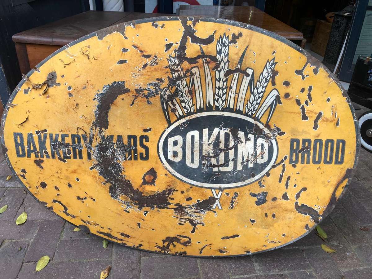 Original Enamel Bokomo Brood Sign ( 120 x 83 cm )