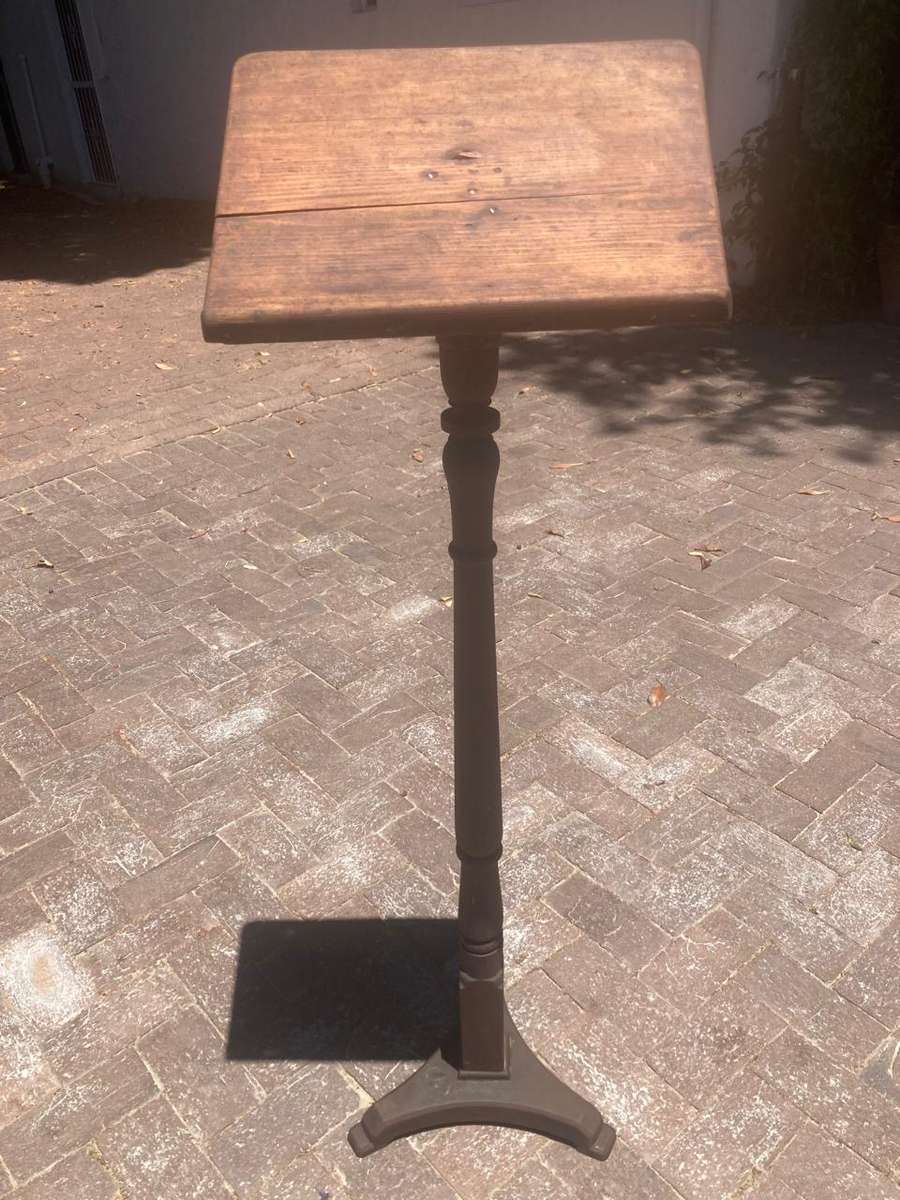 Vintage Cast Iron and Oregan Lecturn or Bible Stand