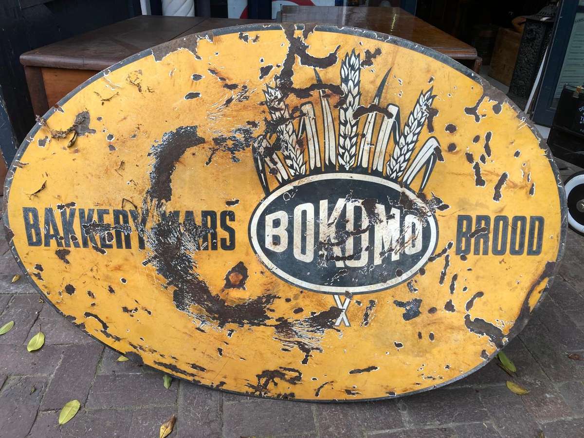 Original Enamel Bokomo Brood Sign ( 120 x 83 cm )