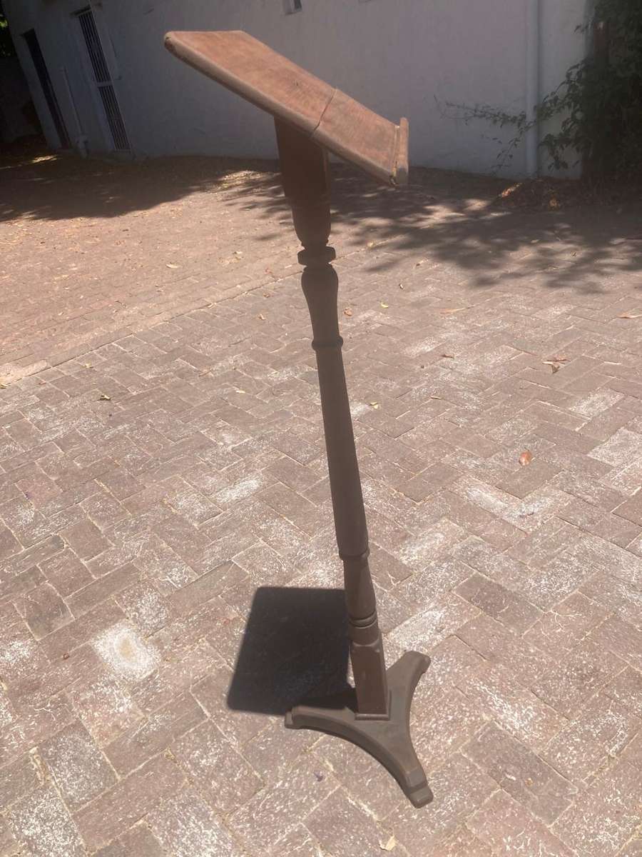 Vintage Cast Iron and Oregan Lecturn or Bible Stand