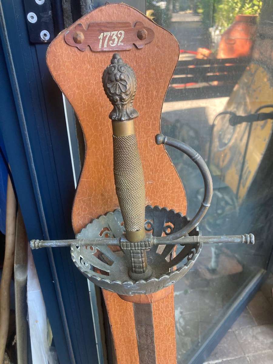 Vintage Sword on wooden base ( 107 cm )