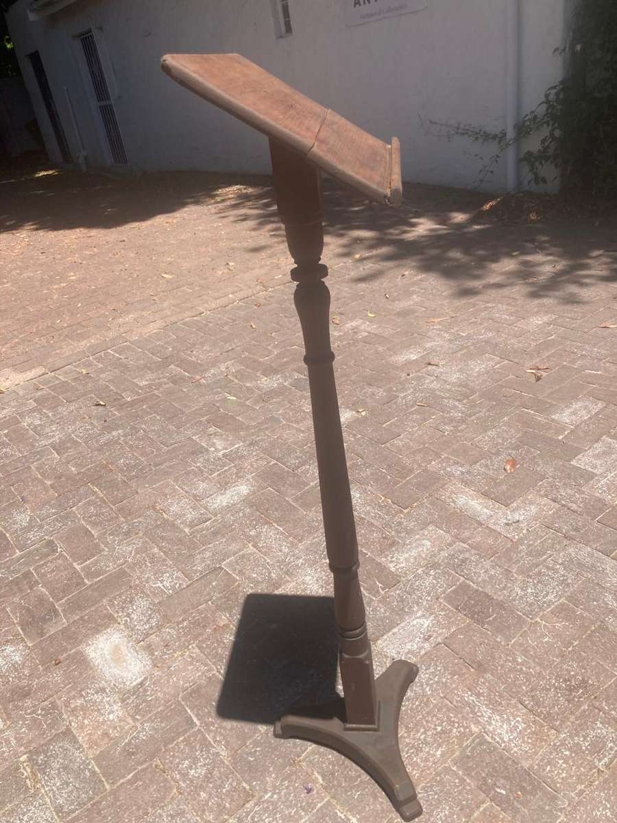 Vintage Cast Iron and Oregan Lecturn or Bible Stand