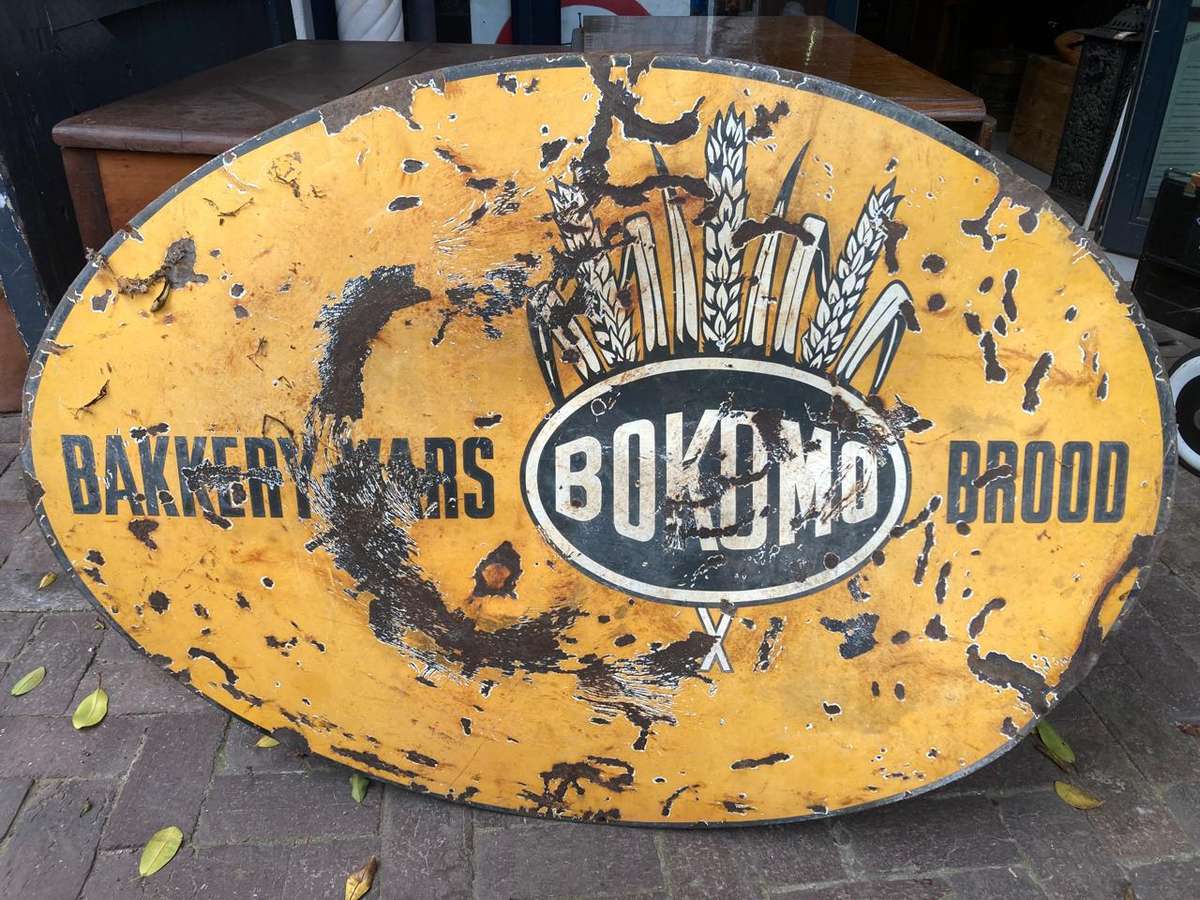 Original Enamel Bokomo Brood Sign ( 120 x 83 cm )