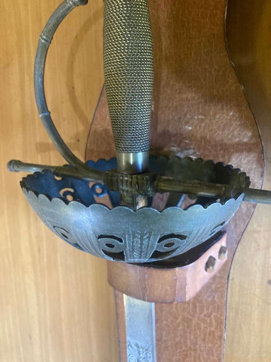 Vintage Sword on wooden base ( 107 cm )