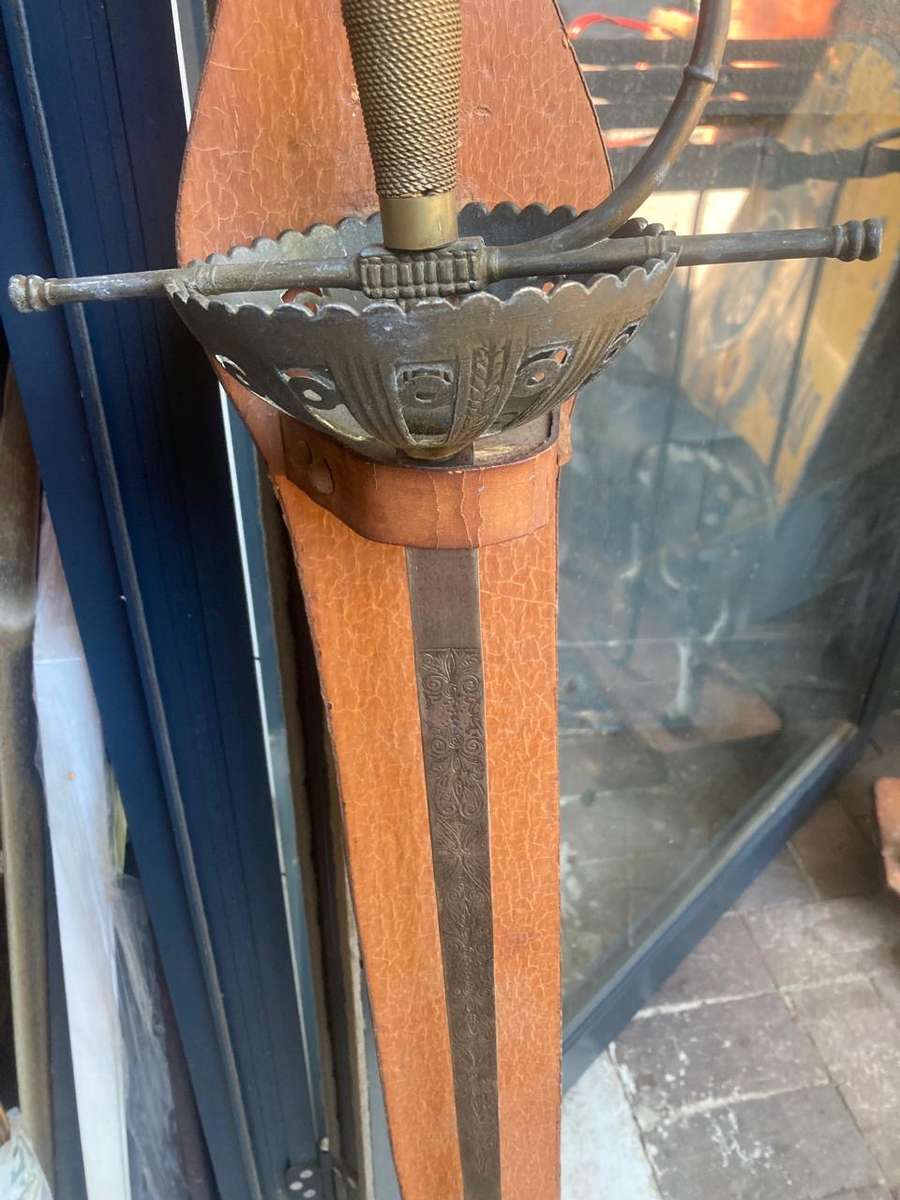 Vintage Sword on wooden base ( 107 cm )