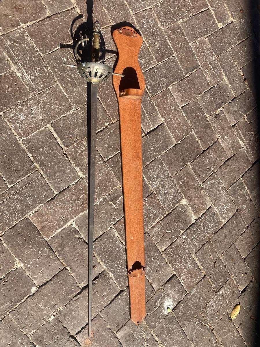 Vintage Sword on wooden base ( 107 cm )