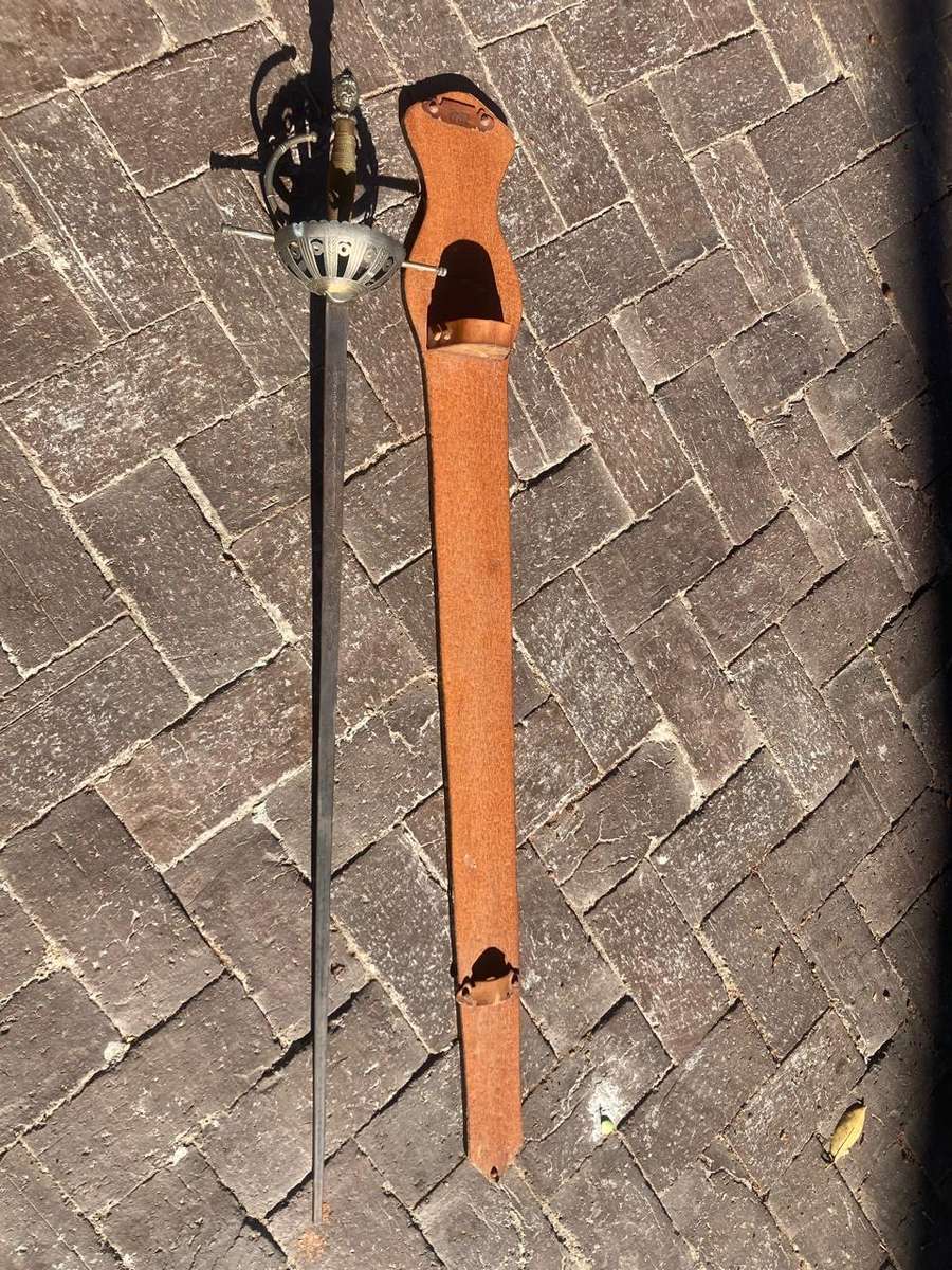 Vintage Sword on wooden base ( 107 cm )