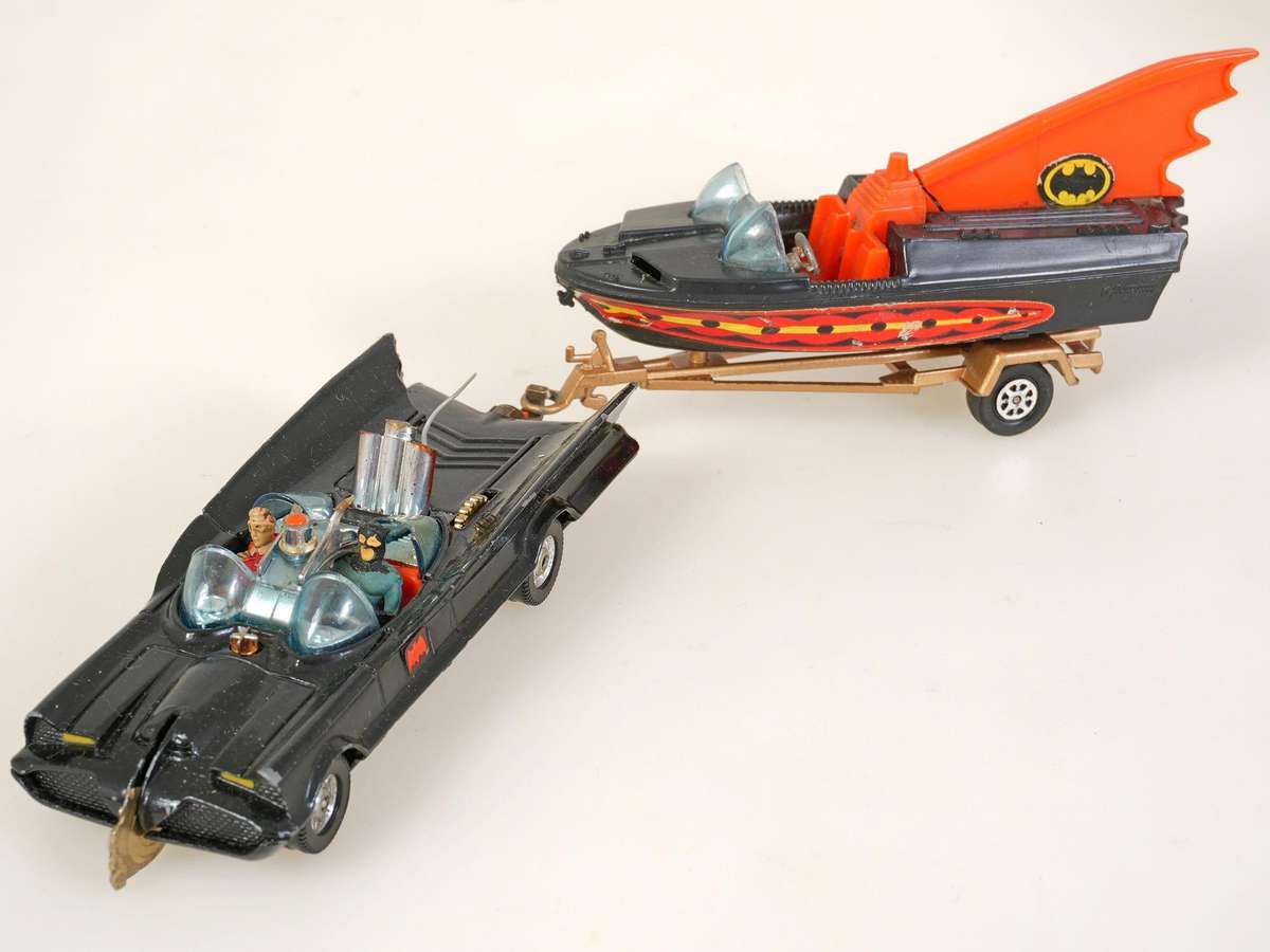 Rare Corgi Batmobile and Batboat in original box