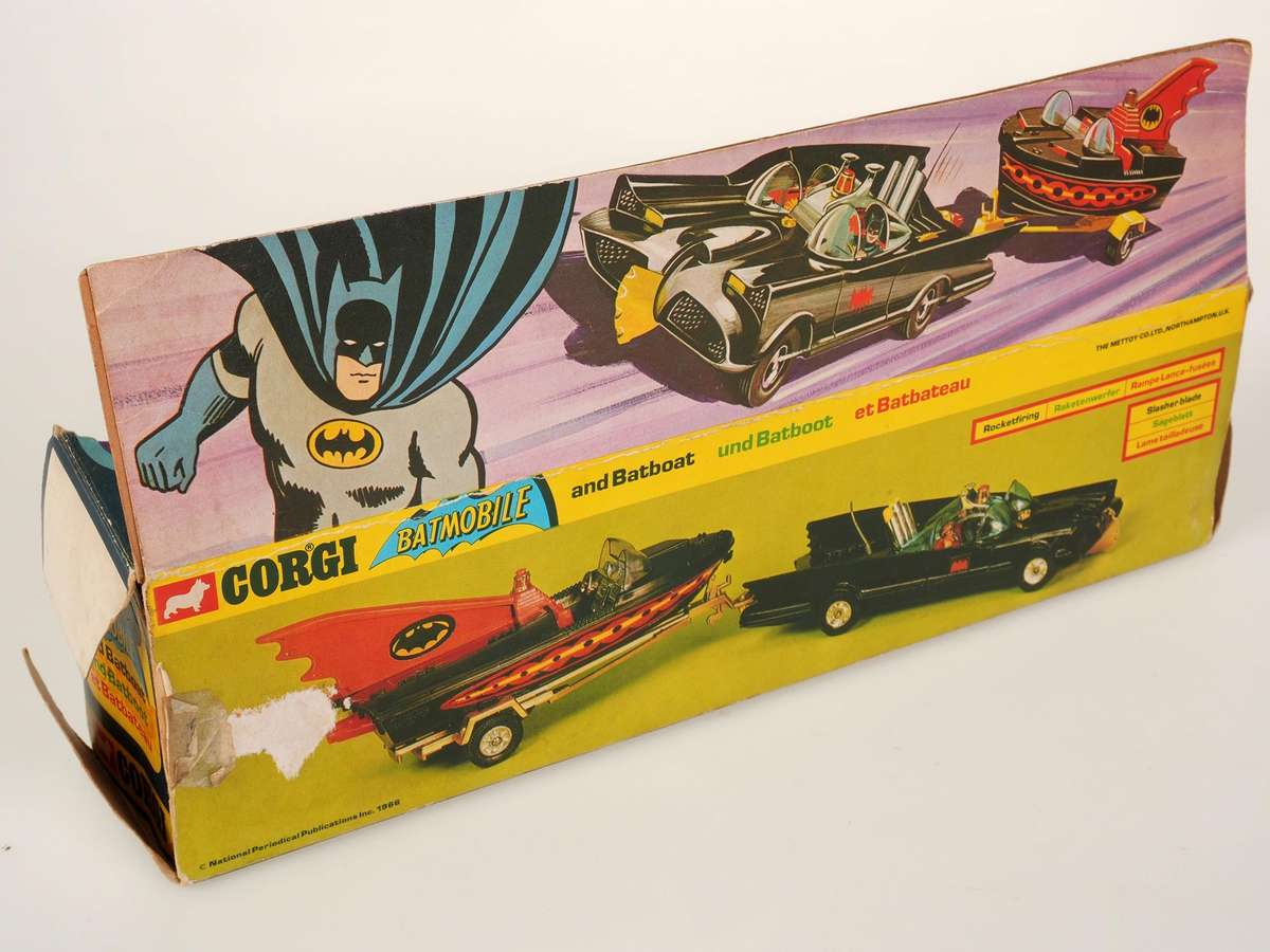 Rare Corgi Batmobile and Batboat in original box