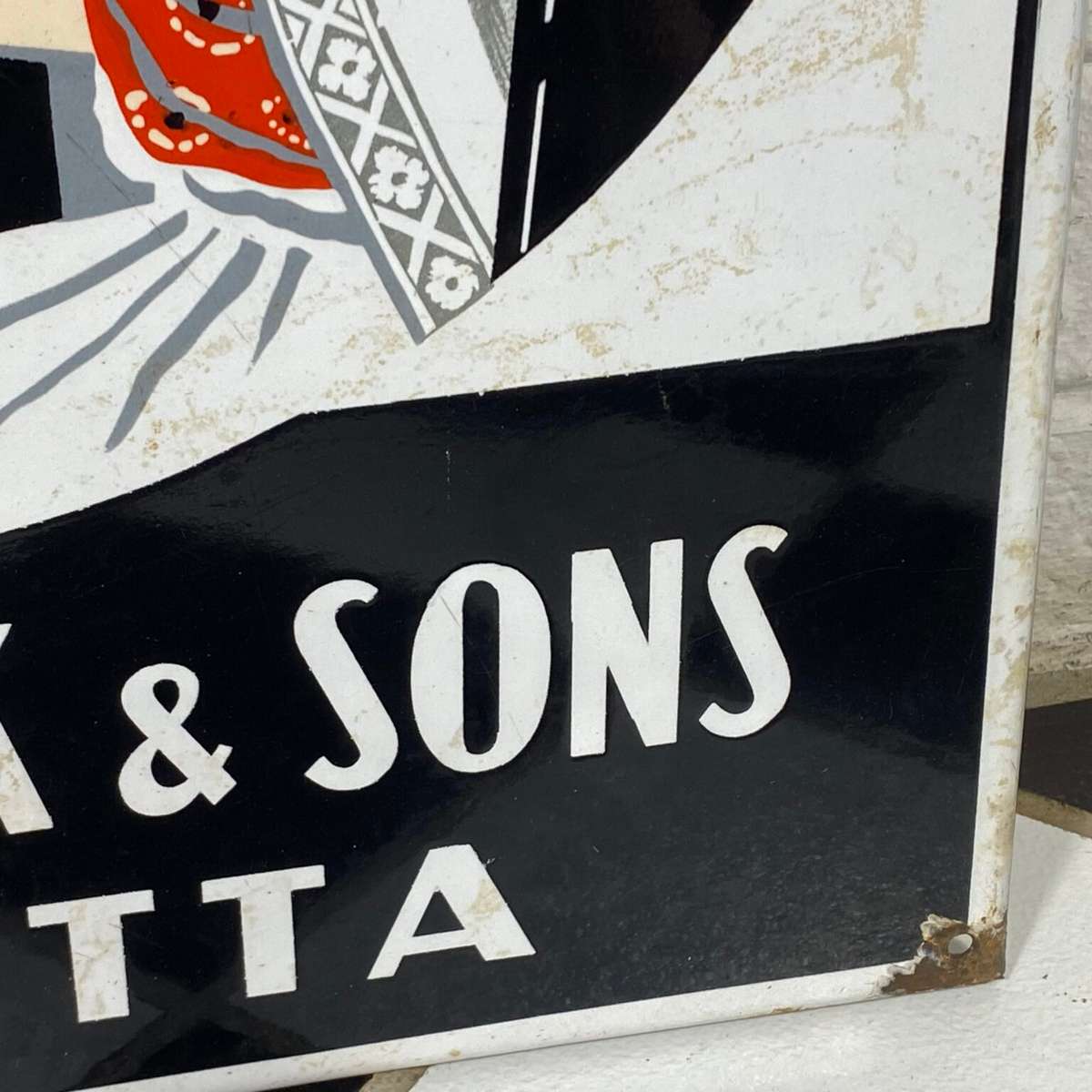 Original Vintage Pfaff Enamel Sign ( 73 x 43 cm )