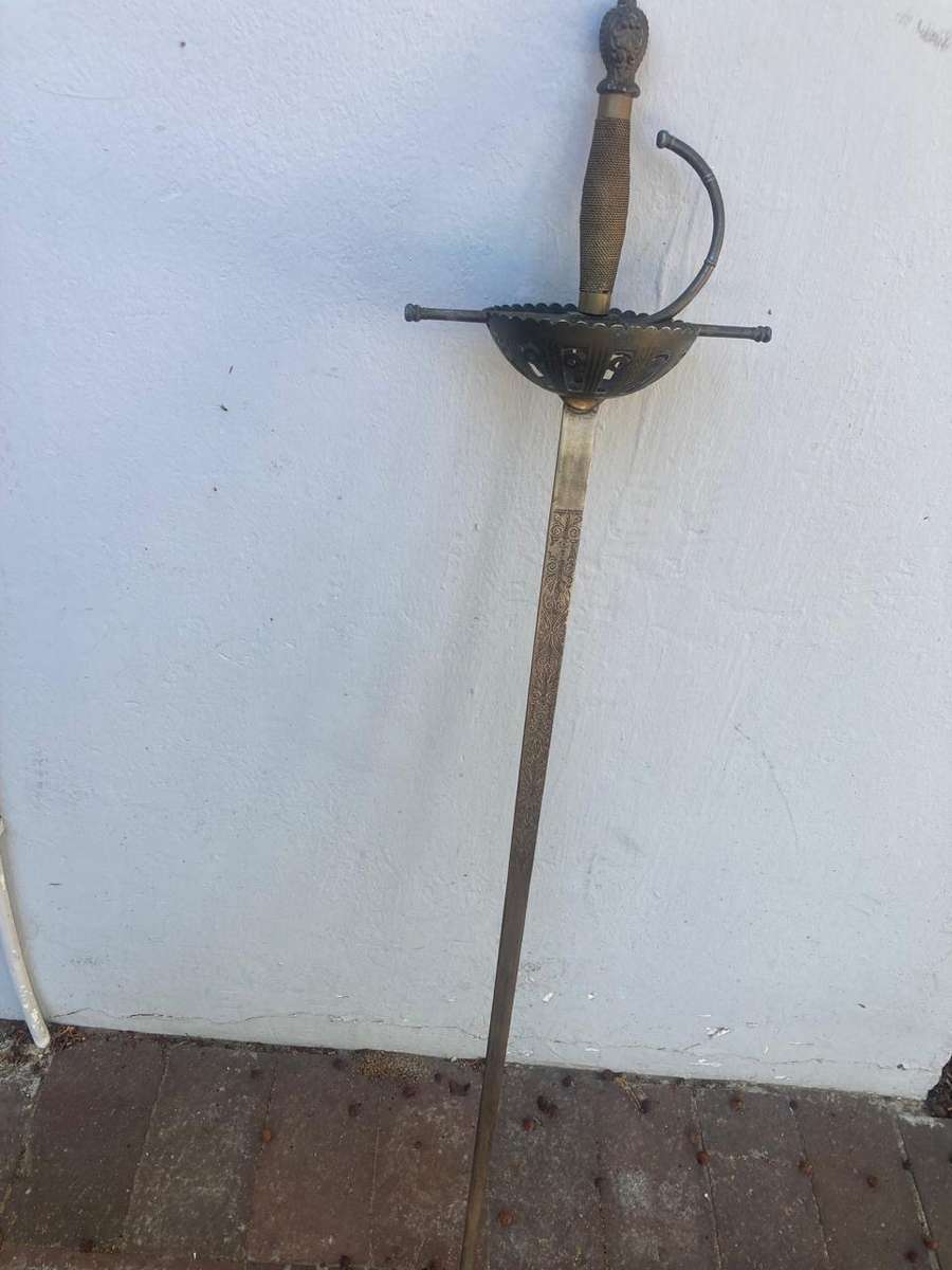 Vintage Sword on wooden base ( 107 cm )