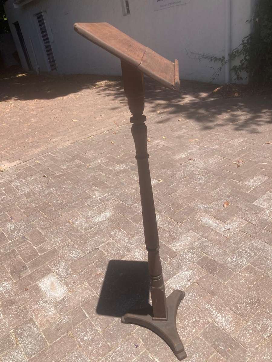 Vintage Cast Iron and Oregan Lecturn or Bible Stand