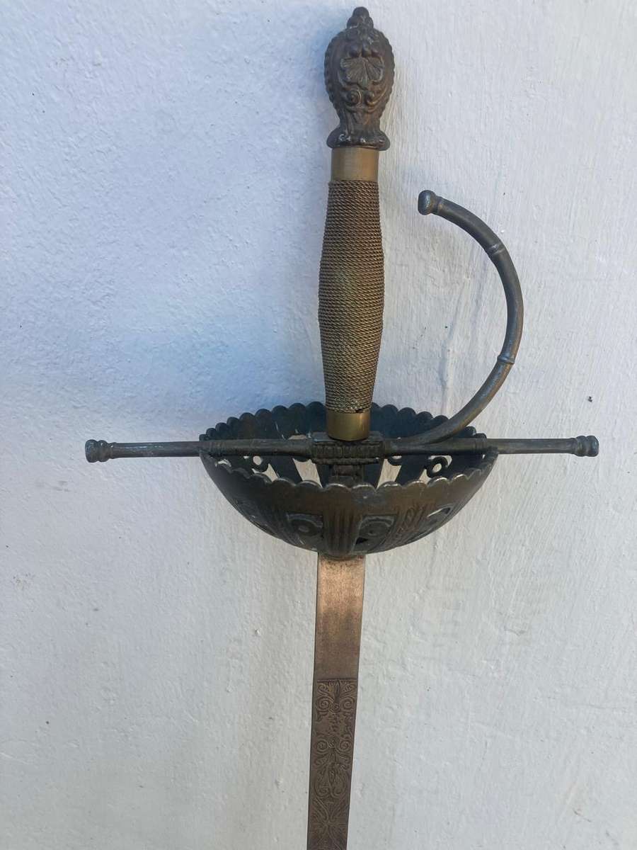 Vintage Sword on wooden base ( 107 cm )