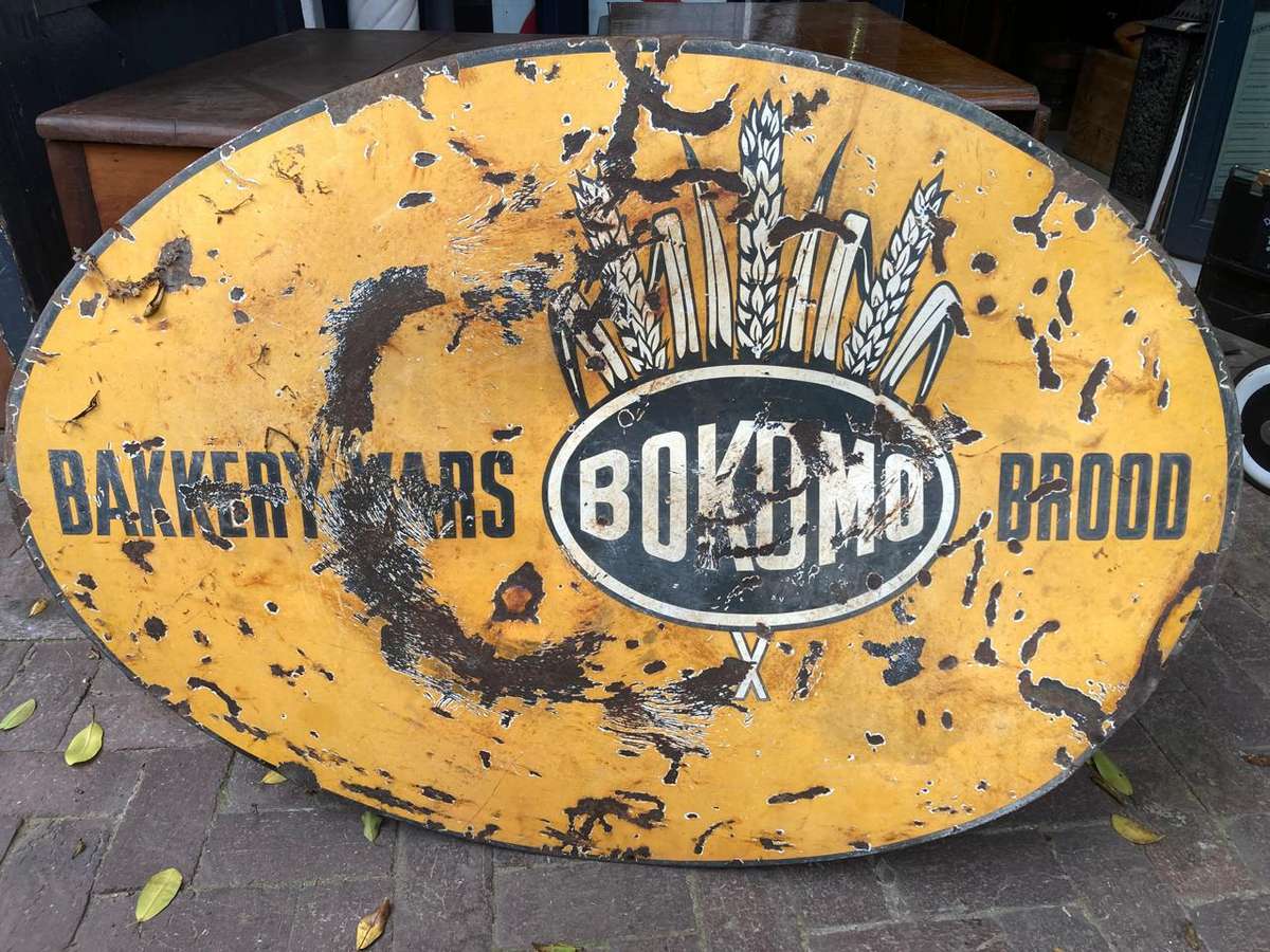 Original Enamel Bokomo Brood Sign ( 120 x 83 cm )