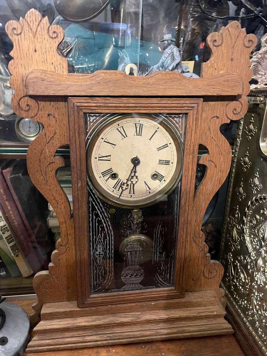Oak Ansonia Mantelclock ( 52 cm , working)