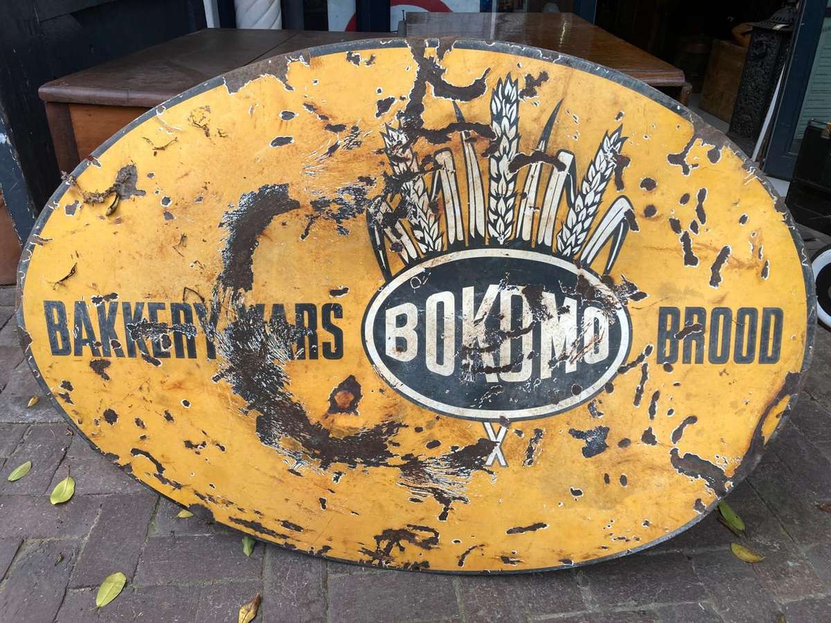 Original Enamel Bokomo Brood Sign ( 120 x 83 cm )