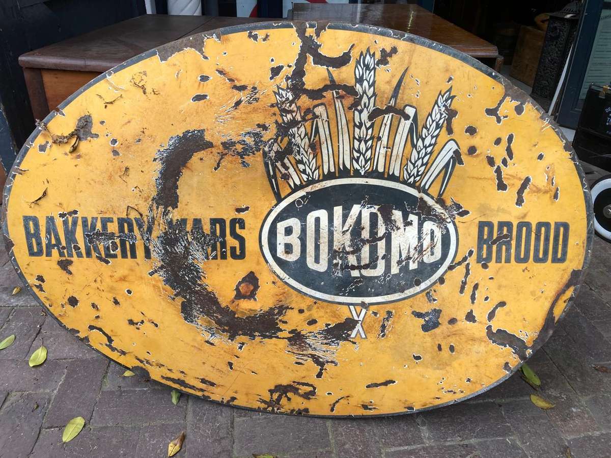 Original Enamel Bokomo Brood Sign ( 120 x 83 cm )