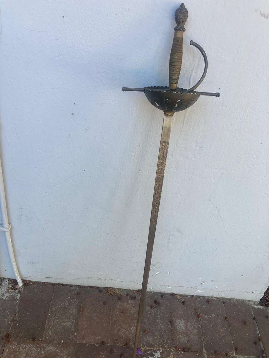 Vintage Sword on wooden base ( 107 cm )