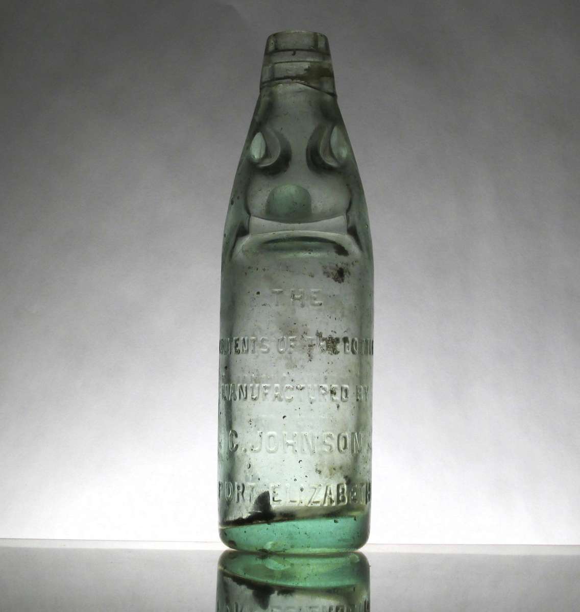 C. JOHNSON PHOENIX MINERAL WATER WORKKS PORTELIZABETH 10oz CODD BOTTLE