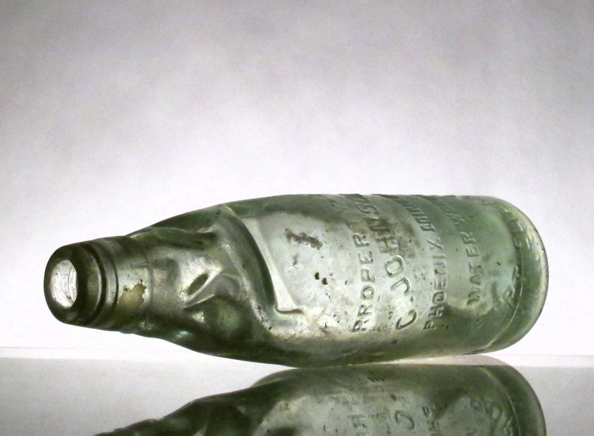 C. JOHNSON PHOENIX MINERAL WATER WORKKS PORTELIZABETH 10oz CODD BOTTLE