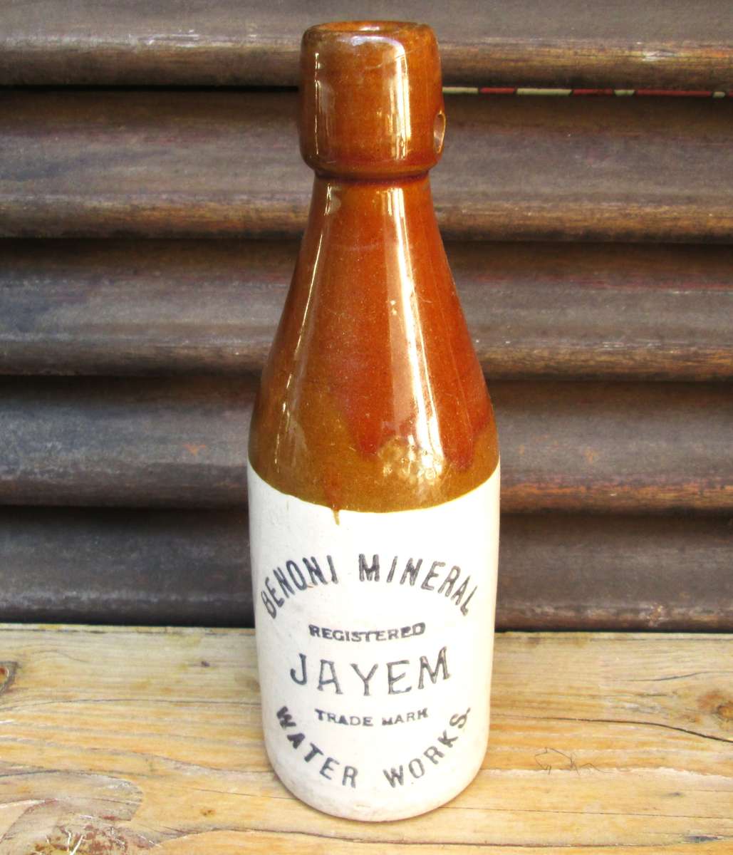 JAYEM BENONI MINERAL WATER WORKS GINGER BEER BOTTLE