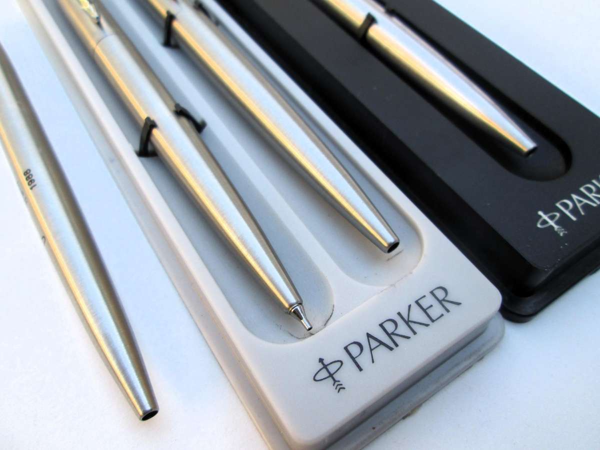PARKER Ballpoint Pen & Pencil Set  Stainless Steel + PARKER Ballpoint Pen + Branded Parker Pen