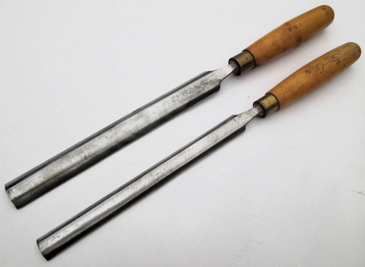 LARGE MARPLES PATTERN MAKER'S CRANK & STRAIT NECK PARING GOUGES