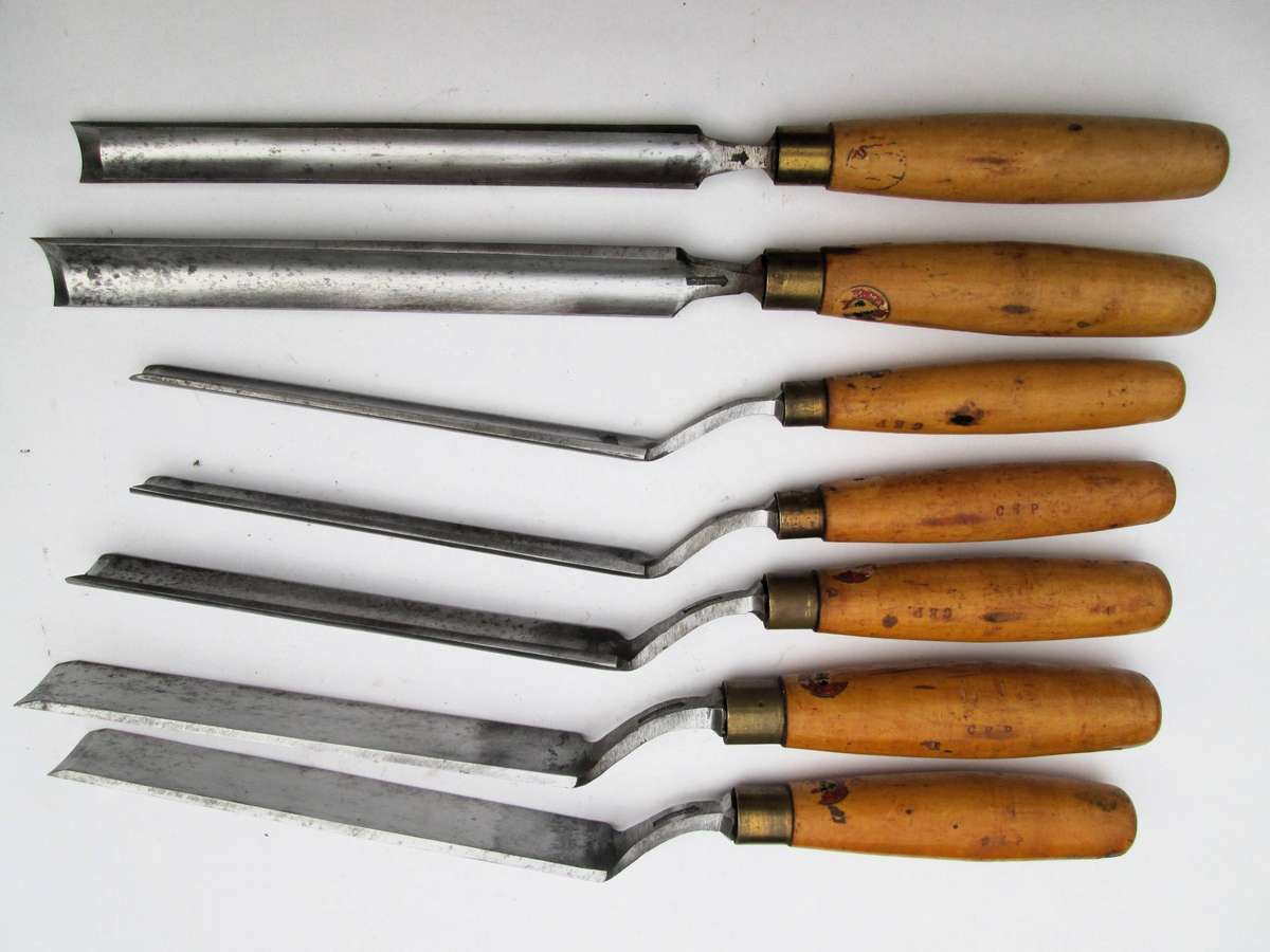 LARGE MARPLES PATTERN MAKER'S CRANK & STRAIT NECK PARING GOUGES