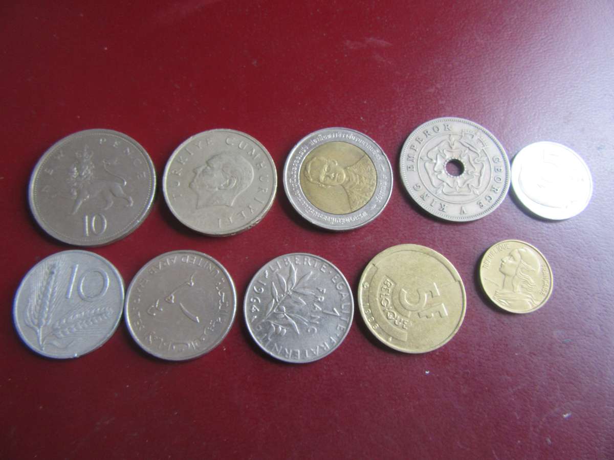 GOOD START FOR THE BEGINNER - 10 INTERNATIONAL COINS - AS PER SCAN - CO25