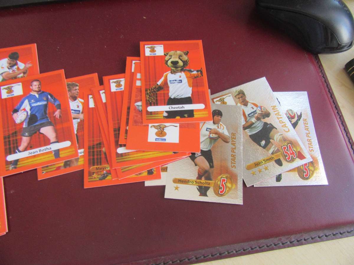 BIG BALL RUGBY- 32CHEETAH TRADING CARDS - AS PER SCAN - BID PERCARD