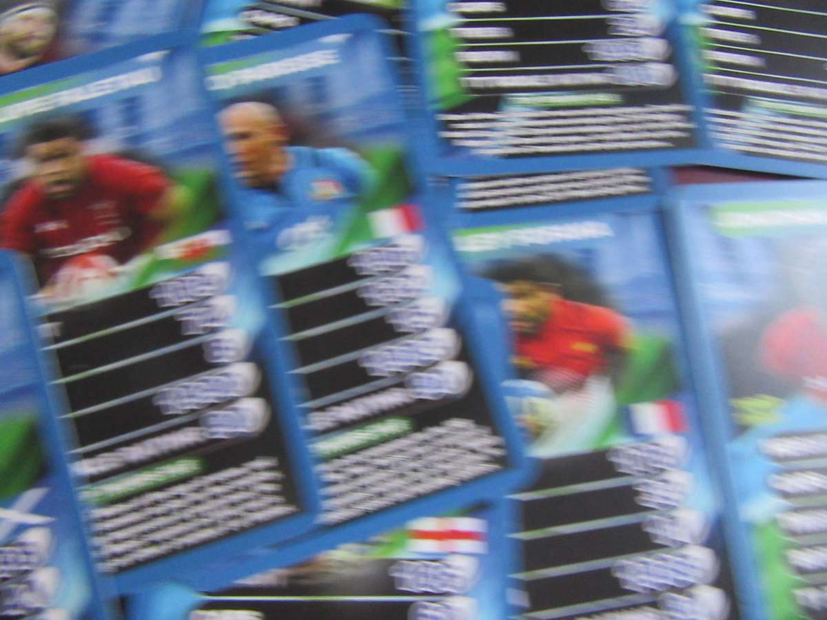 29 RUBBY TRADING CARDS -WHO HASTHE BIGGEST TACKLE-WORLD RUGBY STARS - ASPER SCAN - BID PER CARD