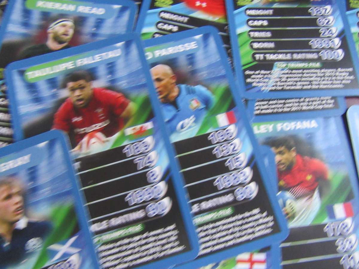 29 RUBBY TRADING CARDS -WHO HASTHE BIGGEST TACKLE-WORLD RUGBY STARS - ASPER SCAN - BID PER CARD
