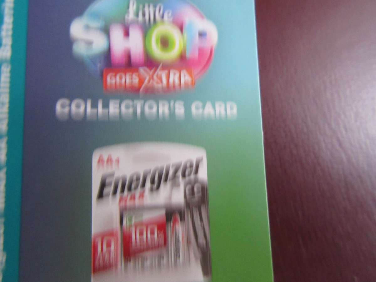 CHECKER'S LITTLE SHOP GOES XTRA - COLLECTORS CARD - ENERGIZER