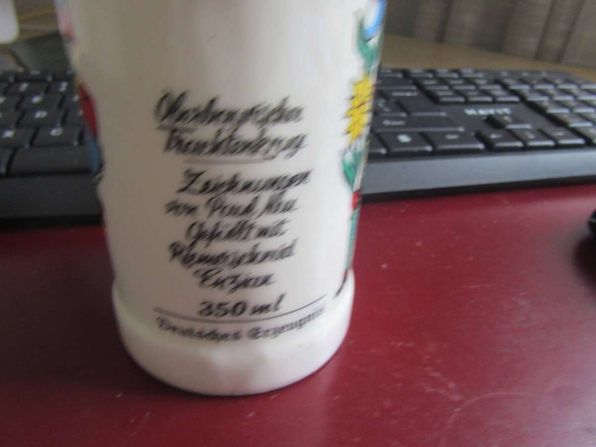 A MUST FOR THE MANCAVE - BEAUTIFULCERAMIC BOTTLE - HOCHLAND ENZIAN FROM GERMANY