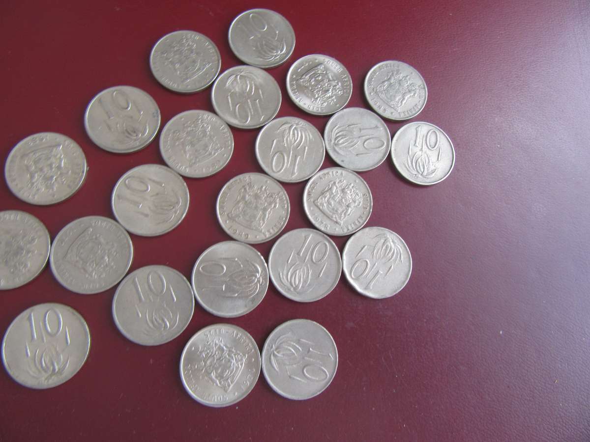 RSA - 23 10 CENT NICKEL COINS - AS PER SCAN