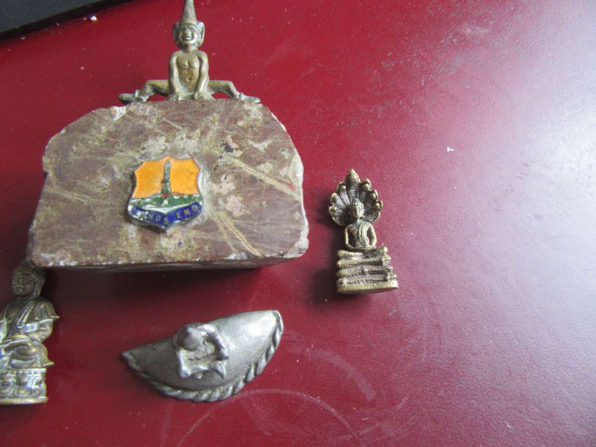 INTERESTING SMAL HINDU, BUDDHISTAND SHIVA LINGAM SELECTION - 4 VARIOUS - - NICE ITEMS