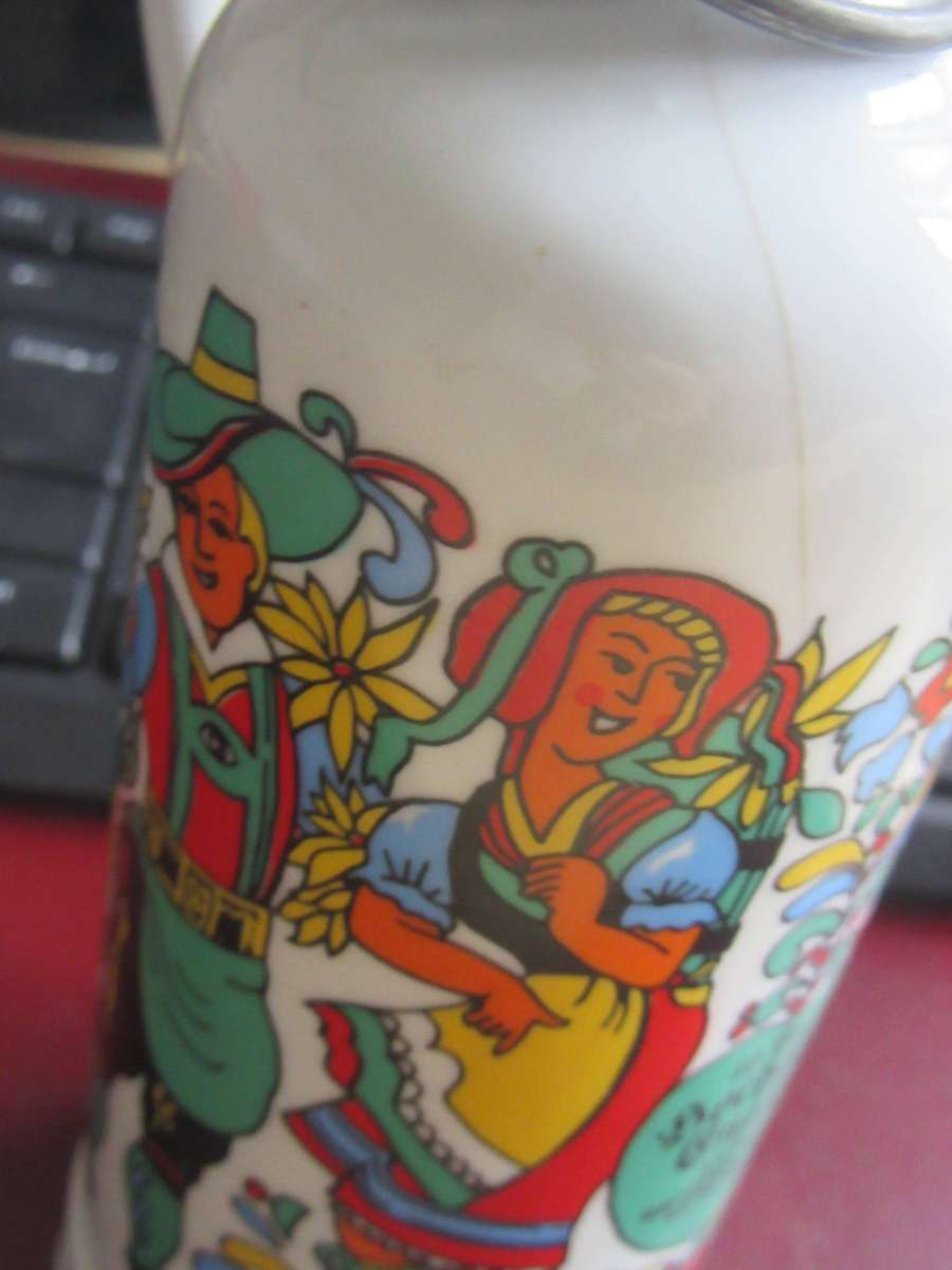 A MUST FOR THE MANCAVE - BEAUTIFULCERAMIC BOTTLE - HOCHLAND ENZIAN FROM GERMANY - ASPER SCAN