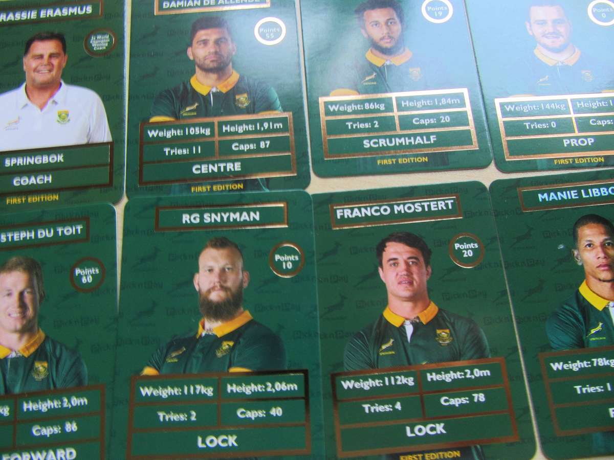 20 PICK 'PAY RUBGY CARDS INCL.RASSIE ERASMUS GOLD - AS PER SCAN - R21
