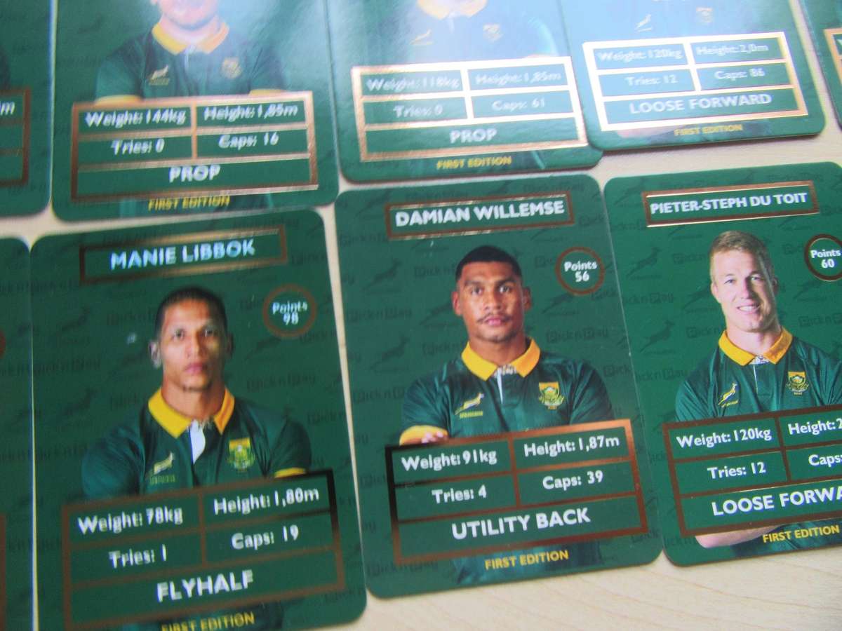 20 PICK 'PAY RUBGY CARDS INCL.RASSIE ERASMUS GOLD - AS PER SCAN - R21