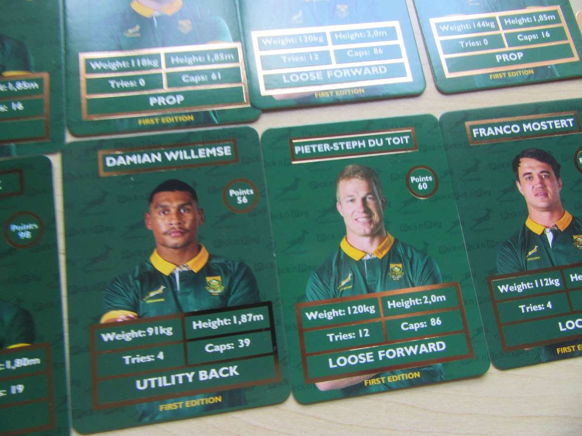 20 PICK 'PAY RUBGY CARDS INCL.RASSIE ERASMUS GOLD - AS PER SCAN - R21