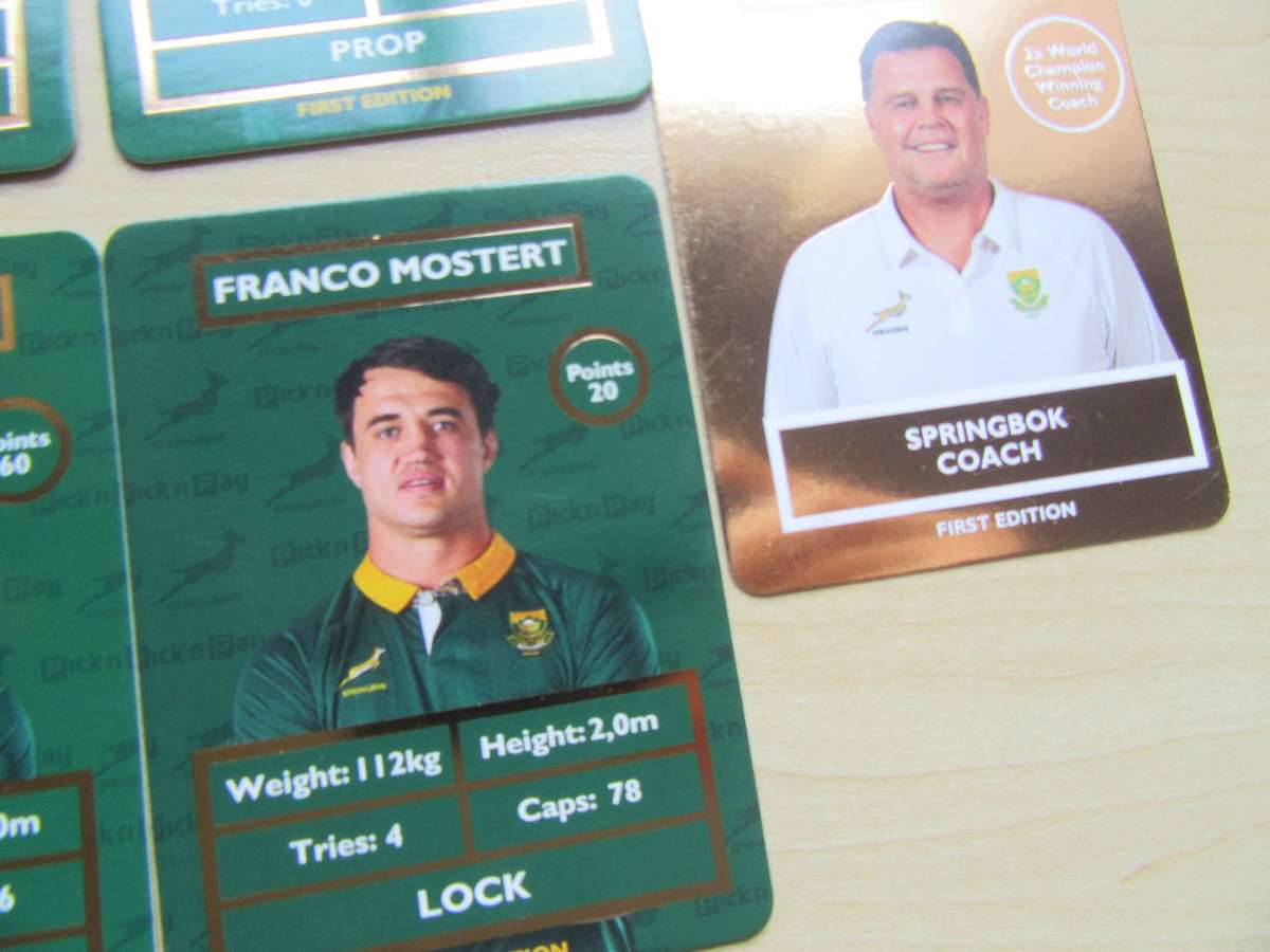 20 PICK 'PAY RUBGY CARDS INCL.RASSIE ERASMUS GOLD - AS PER SCAN - R21