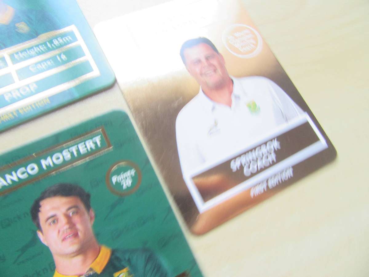 20 PICK 'PAY RUBGY CARDS INCL.RASSIE ERASMUS GOLD - AS PER SCAN - R21