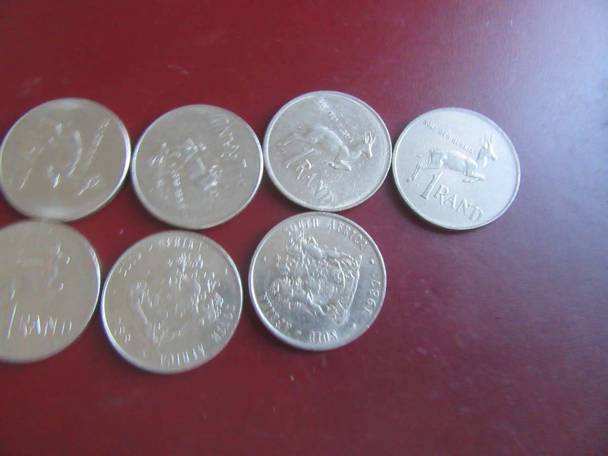 7ONE RAND COINS - VARIOUS YEARS - AS PER SSCAN -AS10